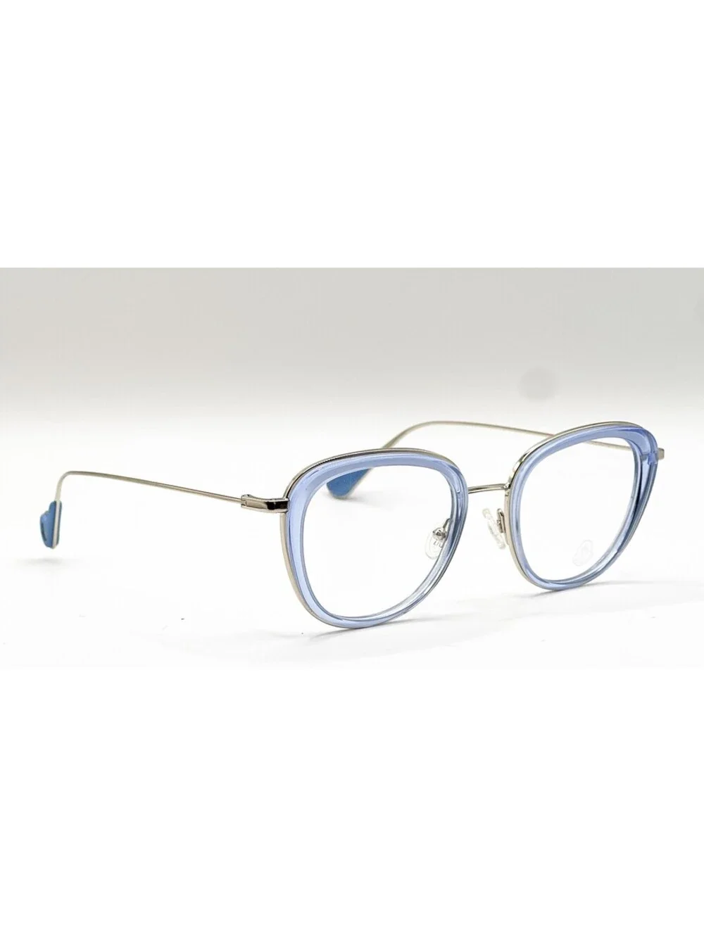 Moncler ML 5048 084 Shiny Light Blue Cat Eye Authentic Eyeglass Frames 50-20-140